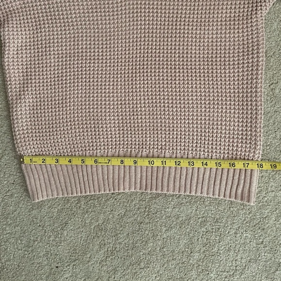 NWOT Blush/Dusty Pink Waffle-knit Double V-Neck Sweater. XS - Picture 13 of 13